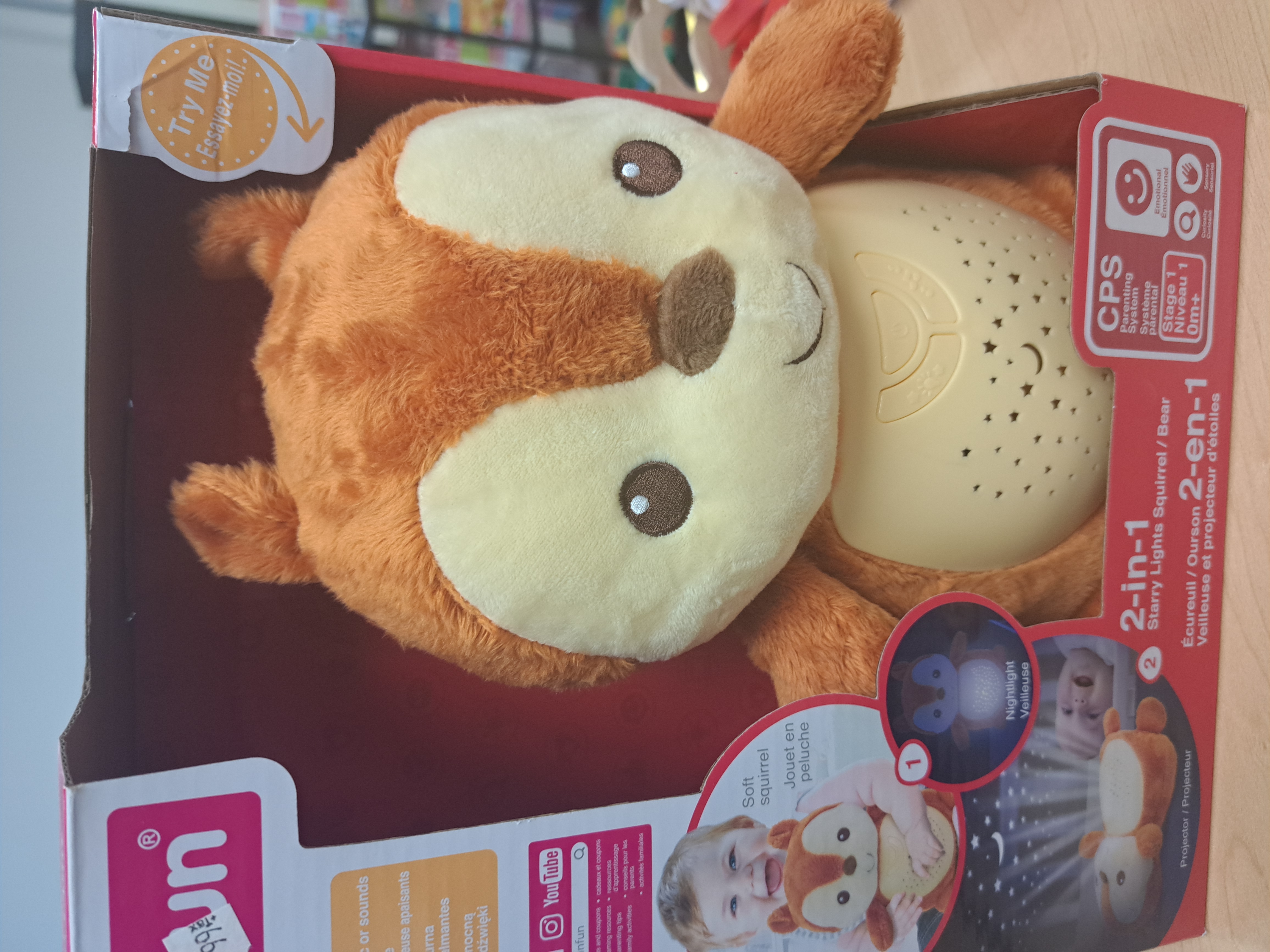 écureuil veilleuse et projecteur d'étoiles